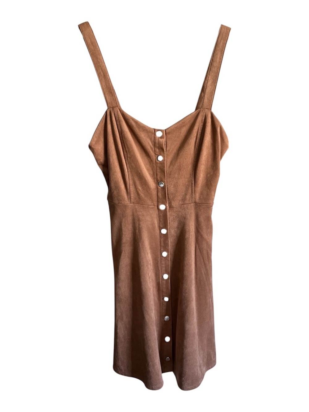 Forever 21 Brown Suede Snap-Front Mini Dress